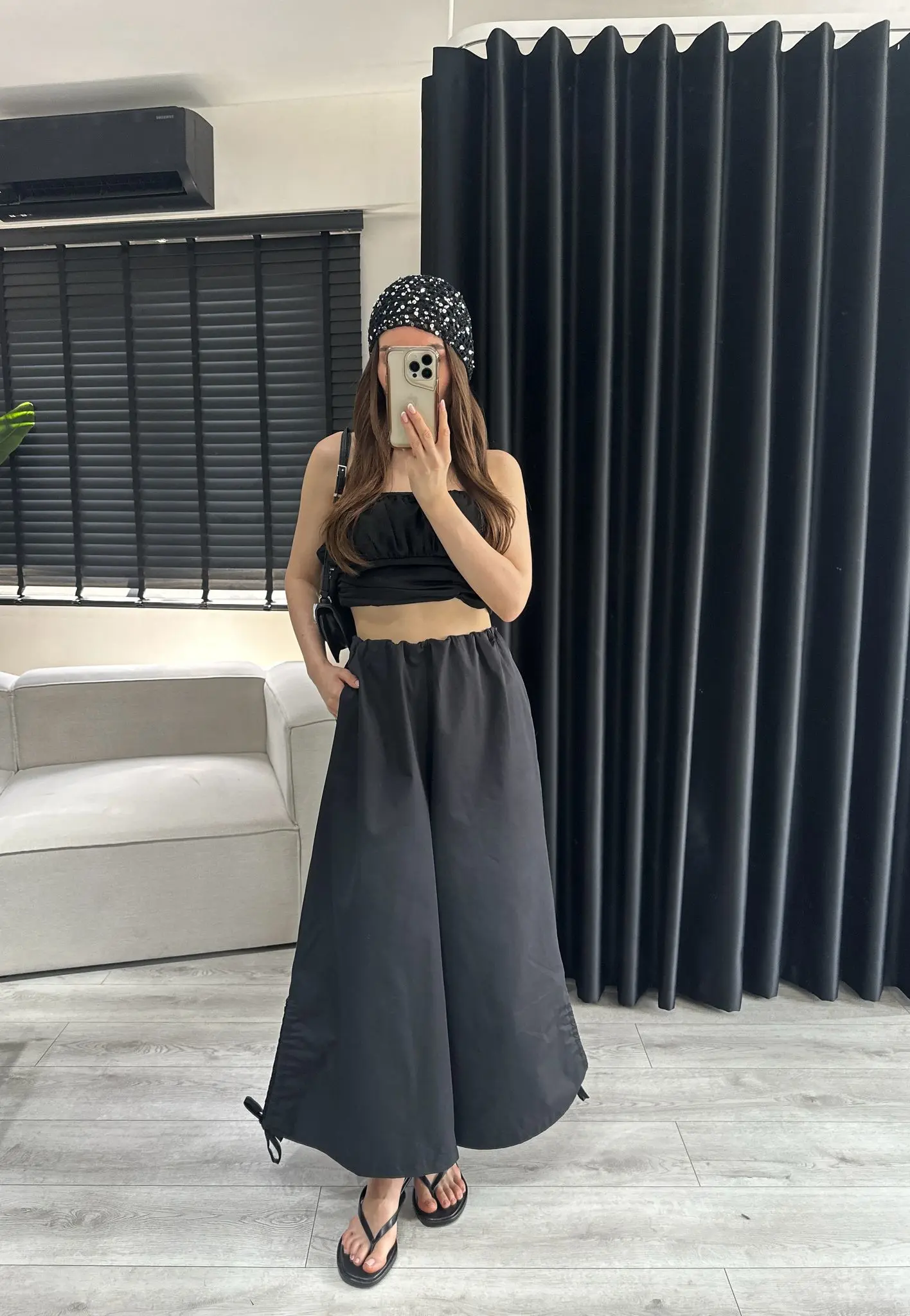 BELİ BÜZGÜLÜ PAÇA BAĞCIKLI PARAŞÜT PANTOLON