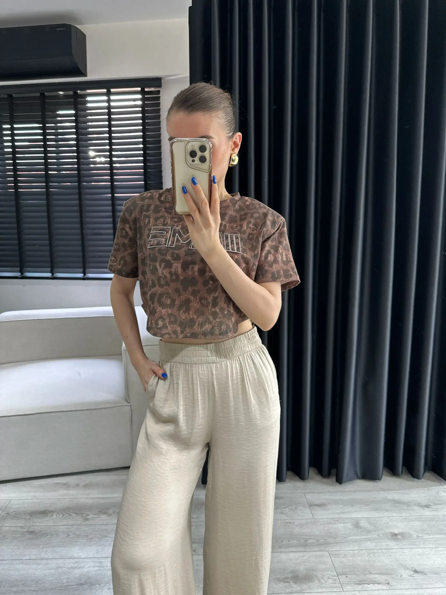 VATKALI CROP LEOPAR T-SHİRT