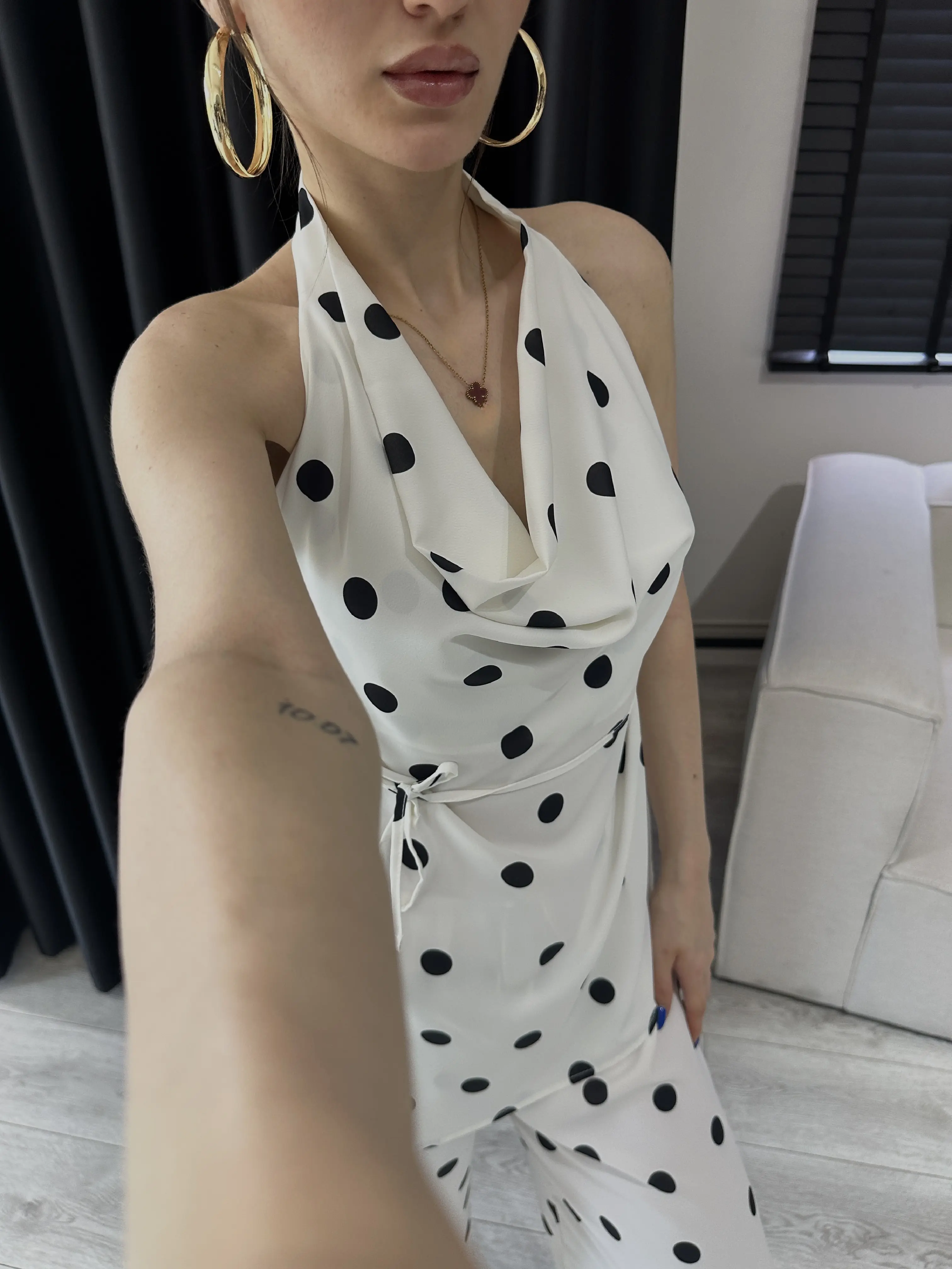 PUANTIYE DESEN BLUZ PANTOLON IKILI TAKIM