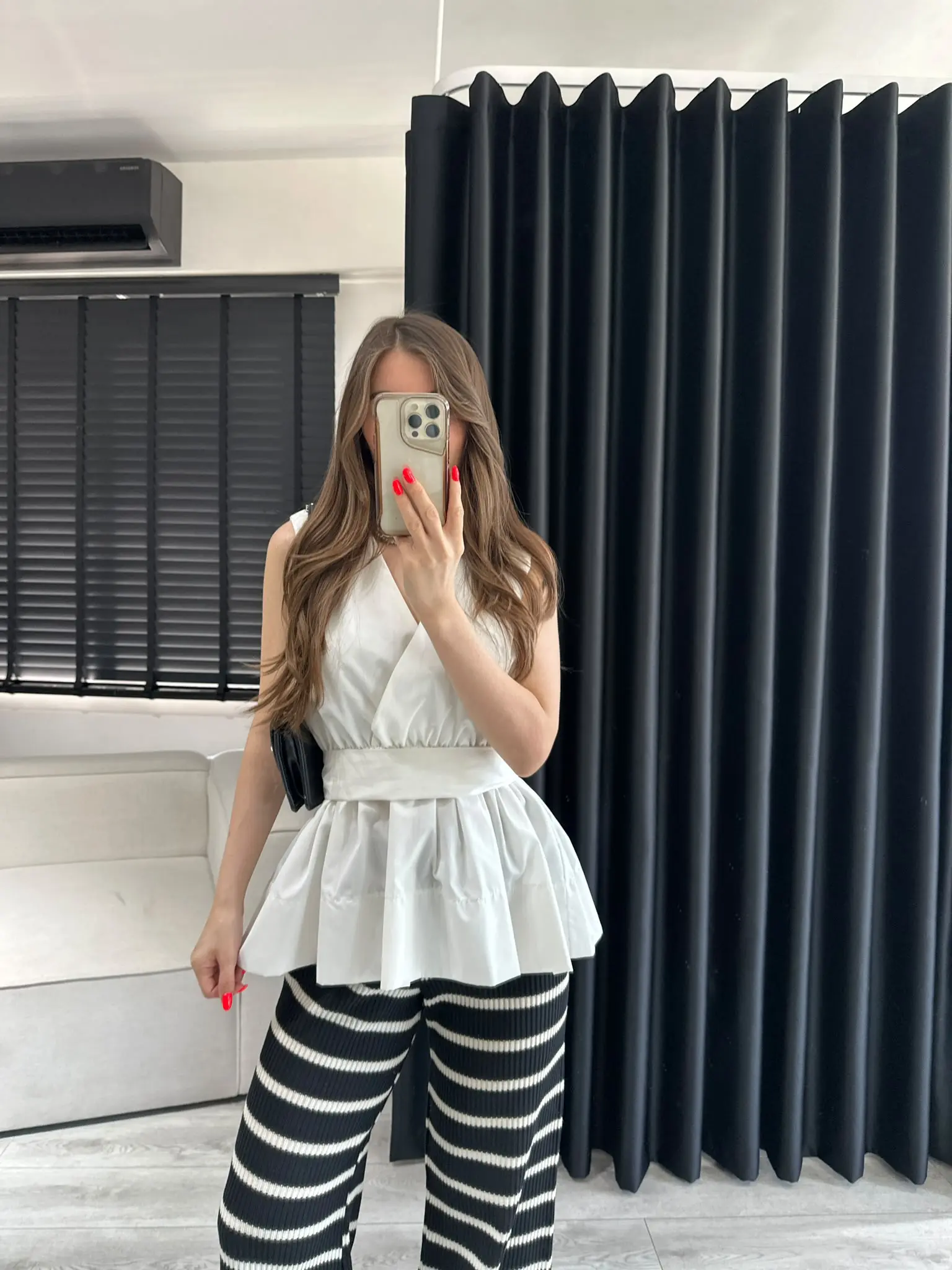 KUŞAKLI BEYAZ POPLİN BLUZ