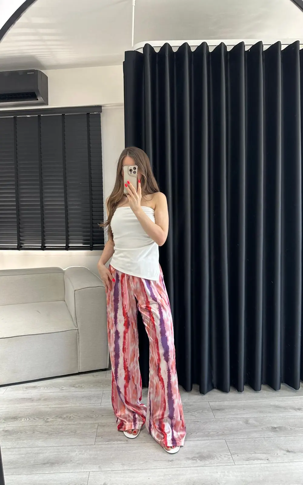 RENKLİ SATEN PANTOLON 