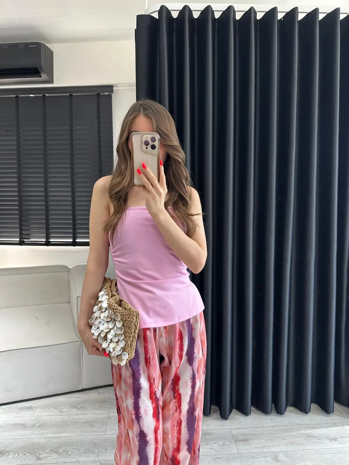 PEMBE STRAPLEZ DRAPE DETAY BLUZ