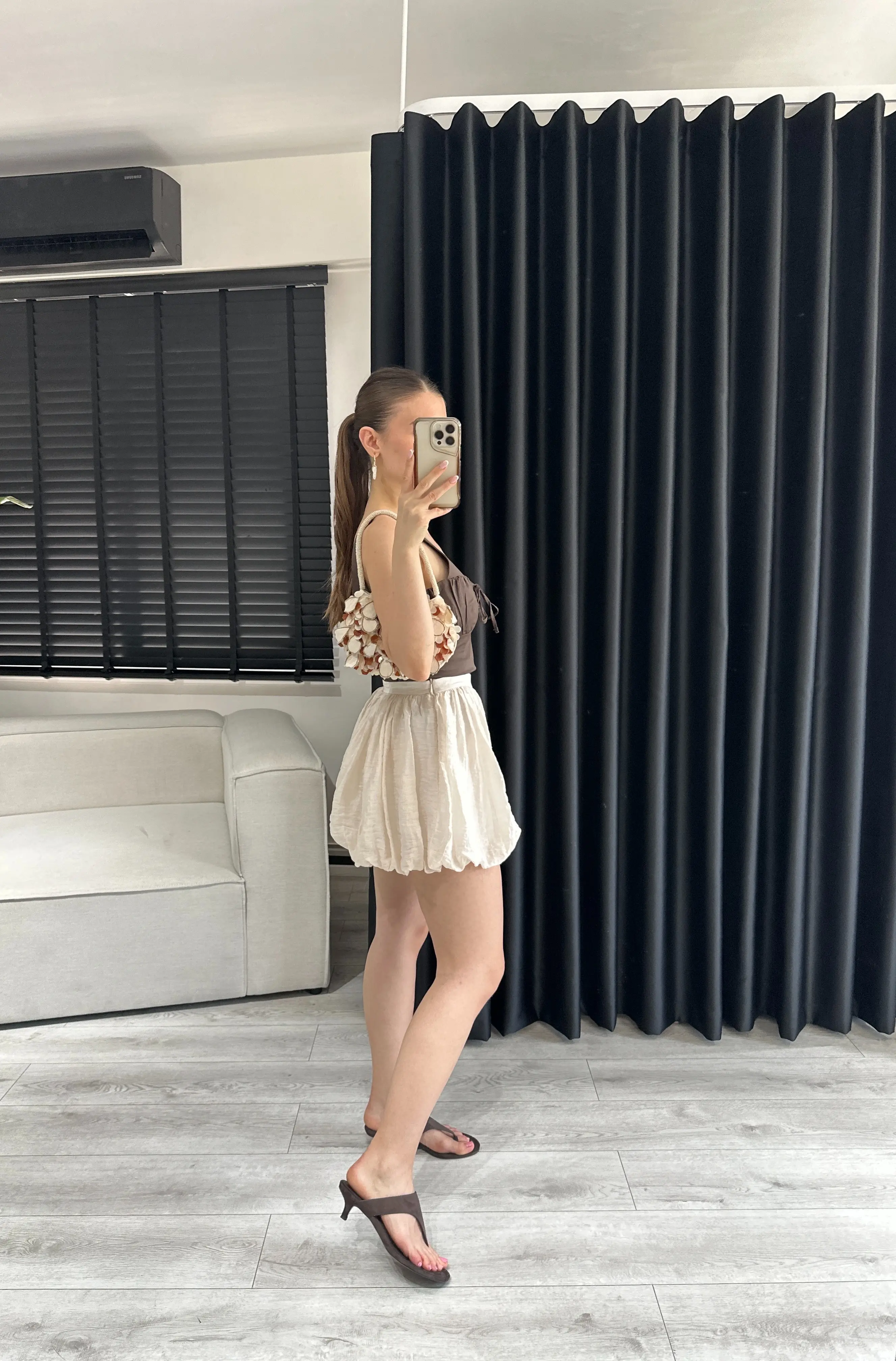 BEJ BALON ŞORT ETEK