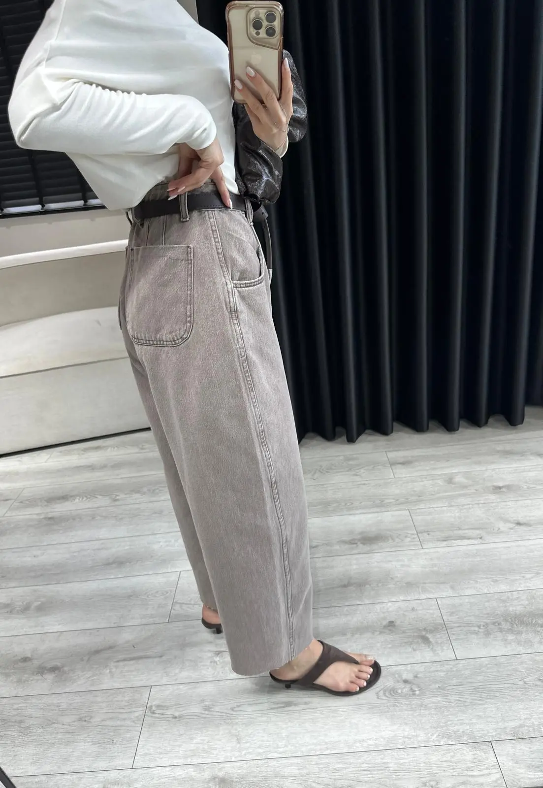 Yıkamalı Kahve Balon Jean