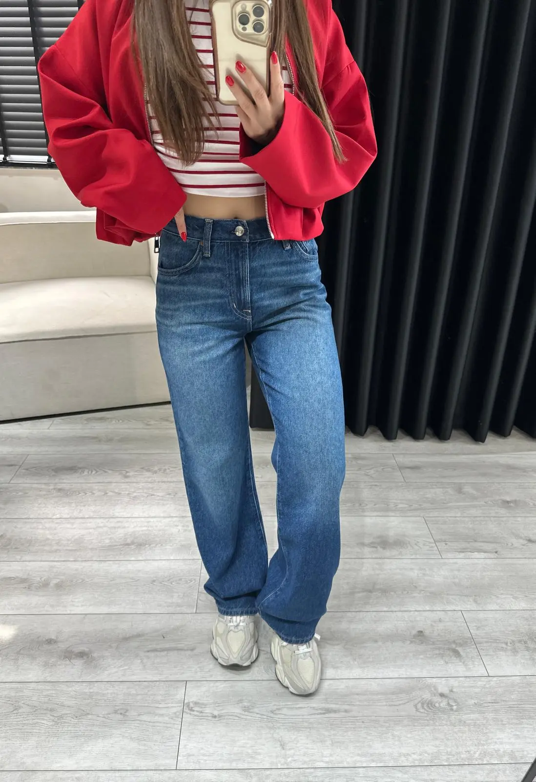 Madewell Lacivert Düz Kesim Jean
