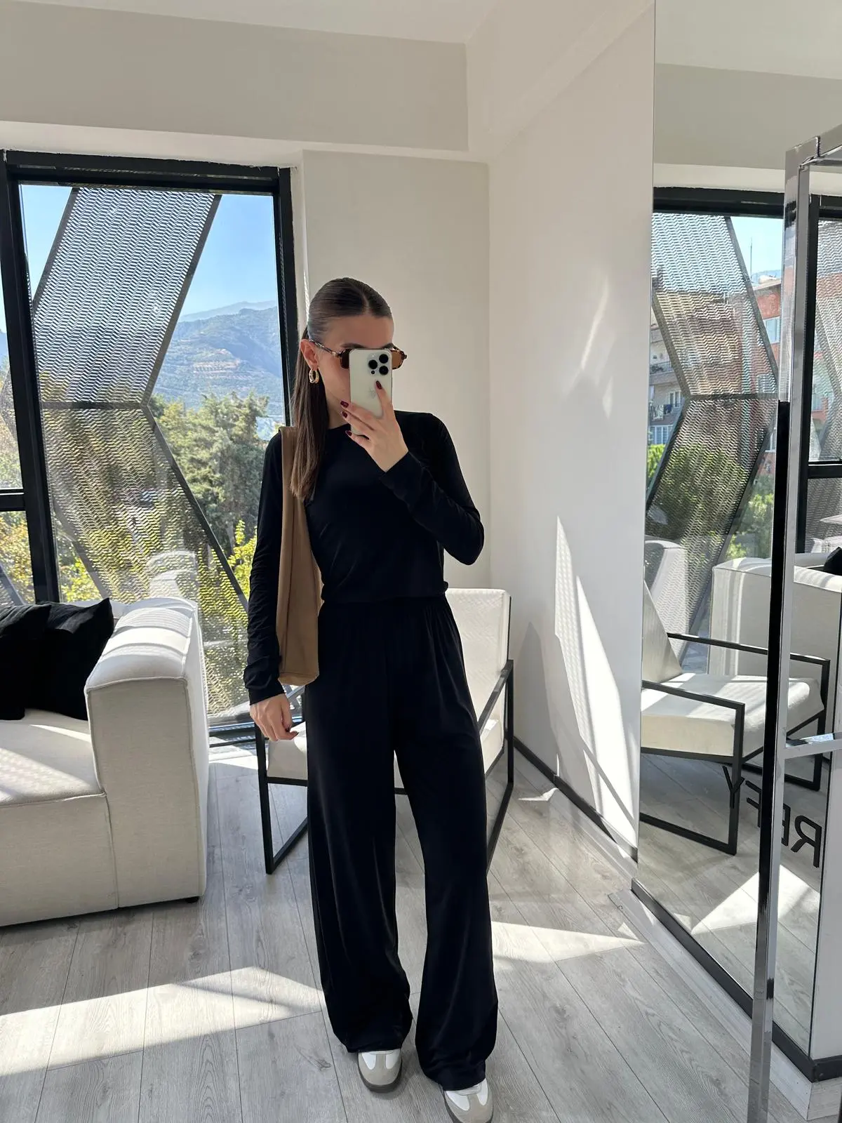 Siyah Sandy Pantolon Takım
