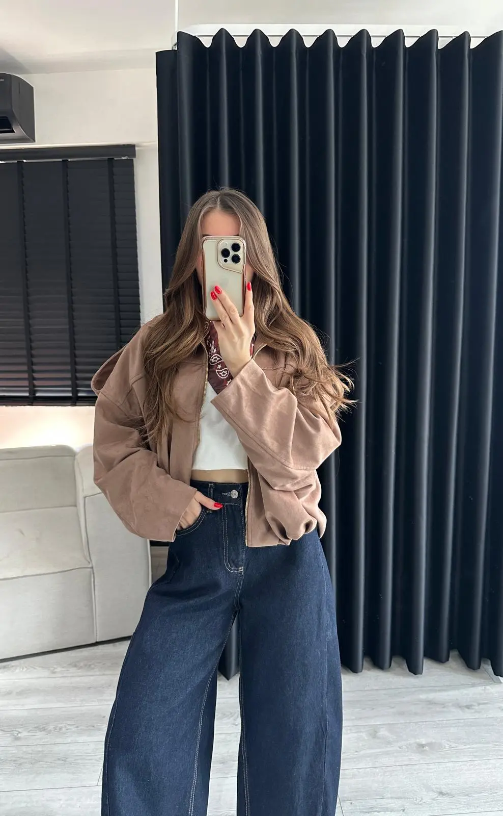 Vizon Nubuk Bomber Ceket