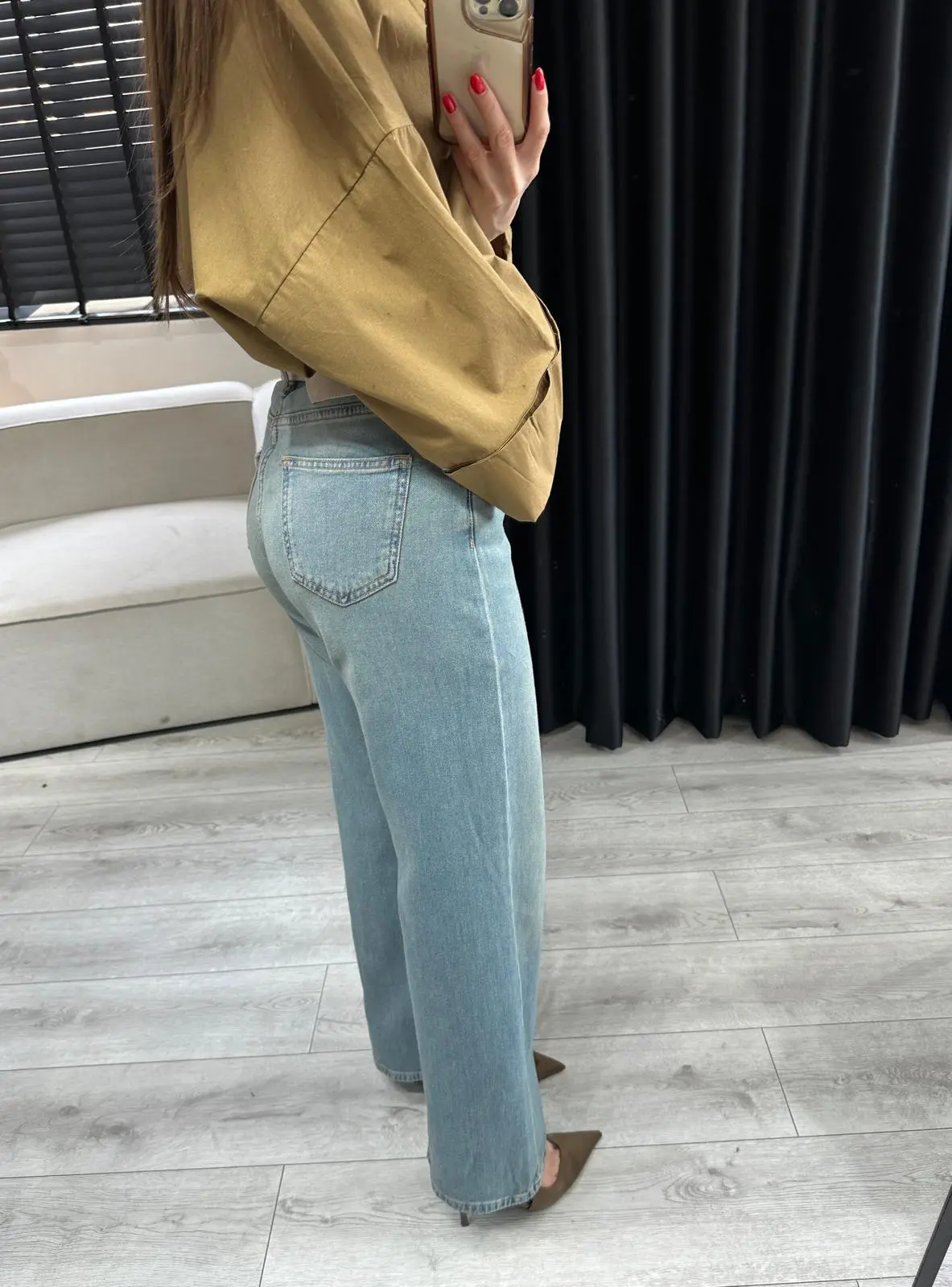 Wide Leg Yıkamalı Jean 