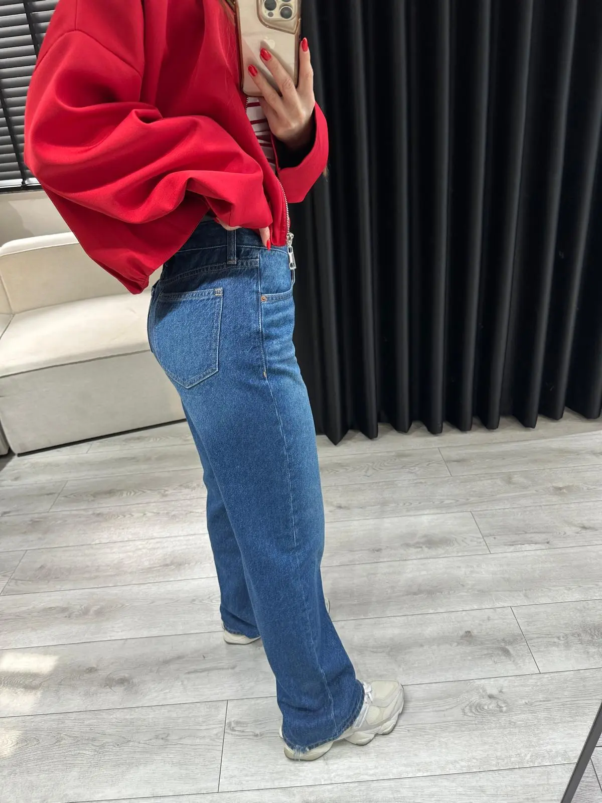 Madewell Lacivert Düz Kesim Jean