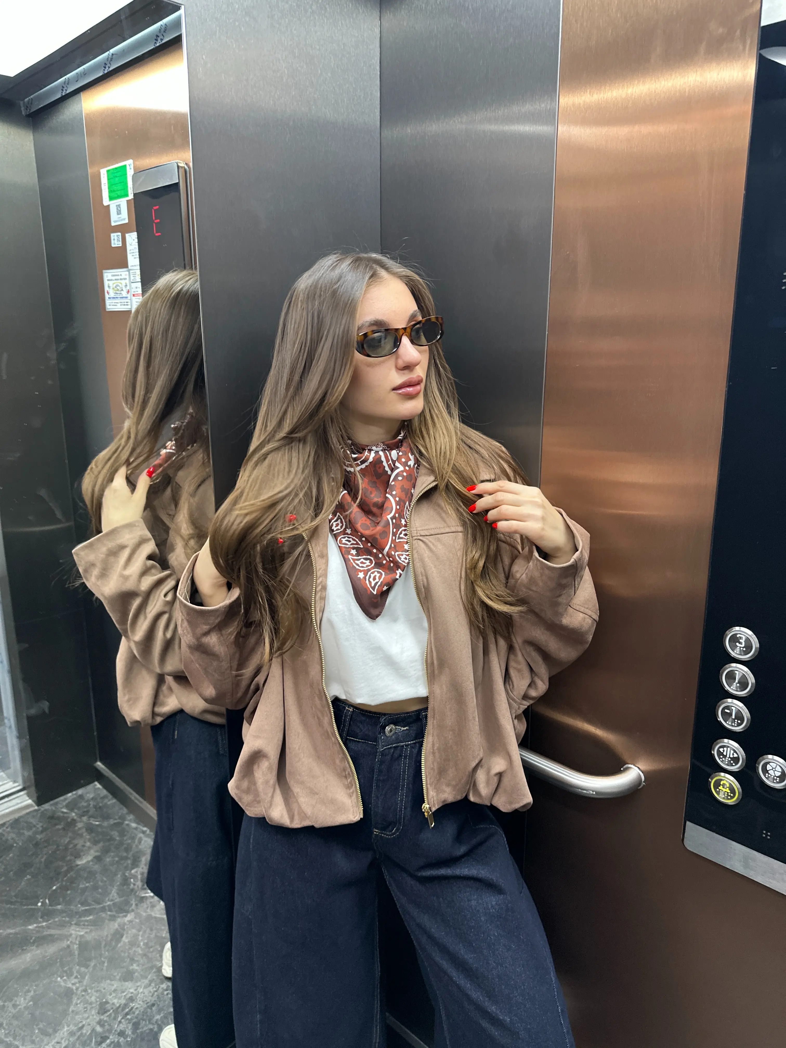 Vizon Nubuk Bomber Ceket
