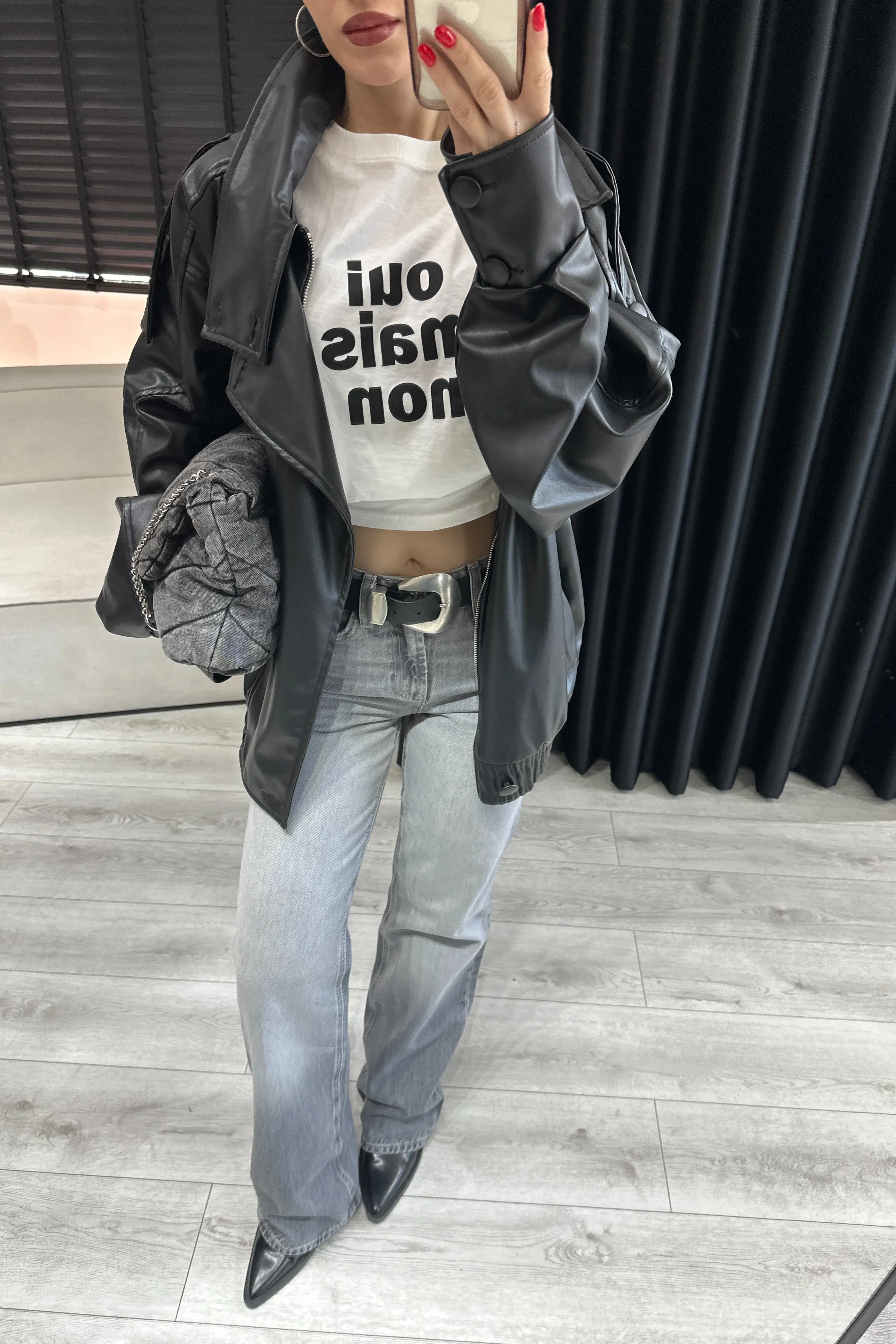 Orta Bel Gri Wide Leg Jean